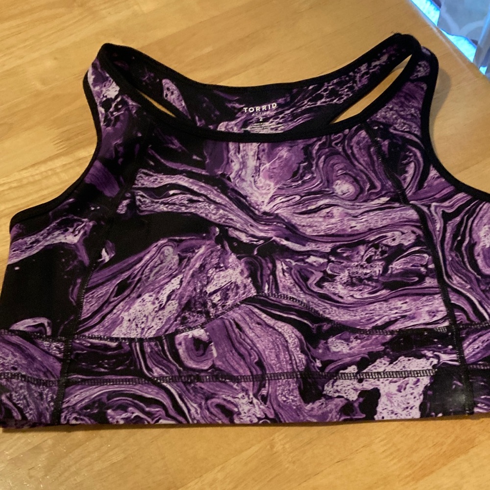 Torrid Purple Swirl Sports Bra